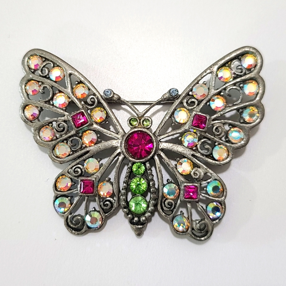 Vintage Colorful Butterfly Brooch